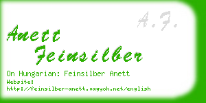 anett feinsilber business card